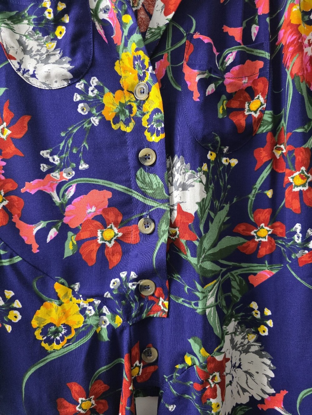 NWT Maeve By Anthropologie Blue Floral Button Tie Front Blouse Size 6 - Picture 4 of 6